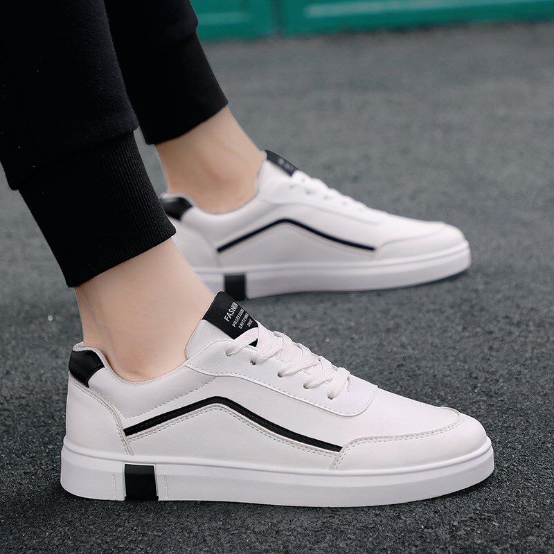 Thick-soled white shoes men's Korean version of all-match casual men's shoes leather new simple inner height-enhancing shoes for men's youth white shoes