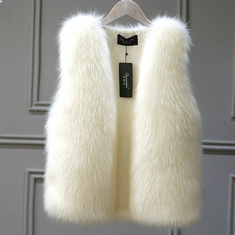 New Autumn and Winter White Vest for Female Students, Korean Style Fur Coat, Plush Style Vest, Thickened Fur Vest