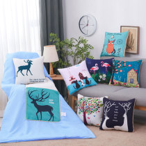 Machine washable car pillow quilt dual-use cartoon air conditioning quilt creative winter warm car interior supplies