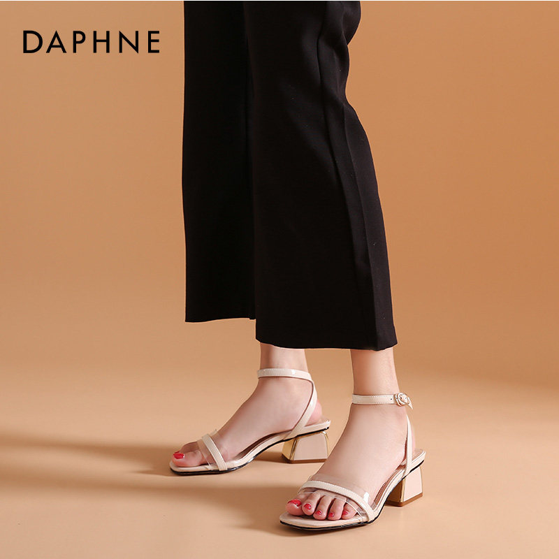 Daphne Break Code Sandal Women 2020 Summer New word-belt coarder with minimalist Andromeda Women's High heel Shoe