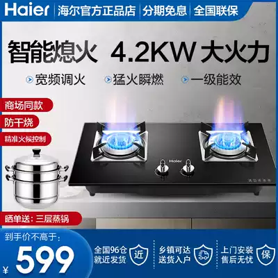Haier gas furnace table embedded dual-purpose large-fire stove gas intelligent gas stove JZT-QE5B2
