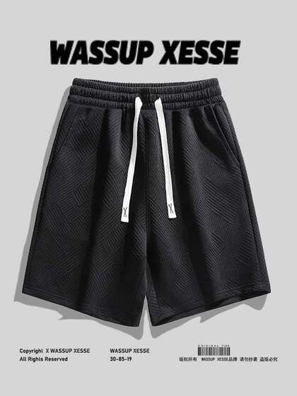 WASSUP休闲短裤男女夏季薄款宽松百搭美式沙滩裤直筒情侣五分裤子