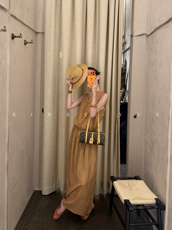 Kinse·Yun『Sun Never Sets』High-End Drawstring Waist Slimming Sleeveless Dress Ksy9688 Kinse·Yun『Sun Never Sets』High-End Drawstring Waist Slimming Sleeveless Dress Ksy9688