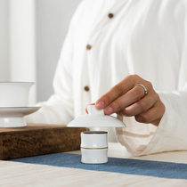 Celadon ceramic cover bowl tea pot cover white porcelain hand-painted mysterious kung fu tea set tea ceremony accessories bamboo cap