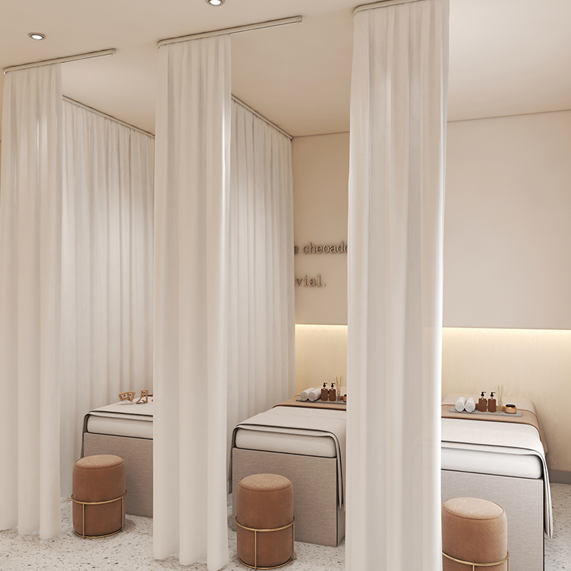 Beauty Salon Partition Curtain, Clinic Medical-Specific Curtain, Health Center Therapy Bed Gauze Curtain, Light-Transmitting but Not See-Through White Gauze Drape Beauty Salon Partition Curtain, Clinic Medical-Specific Curtain, Health Center Therapy Bed Gauze Curtain, Light-Transmitting but Not See-Through White Gauze Drape