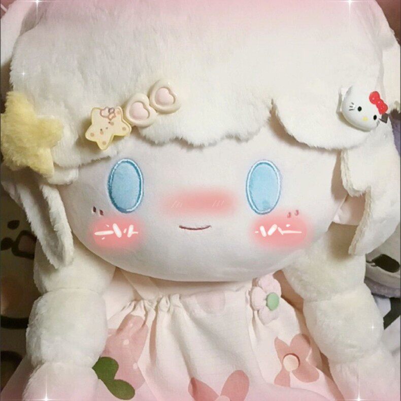 棉花娃娃/毛绒玩具娃衣 40cm棉花娃娃可换装奶豆裸娃加汉服套装 新年节庆毛绒娃娃礼物 0001