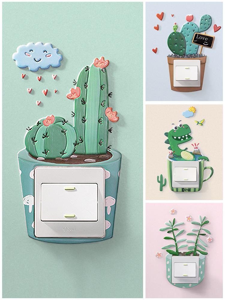 Switch Protective Sheath Home Light Switch Patch Wall Sticker socket sticker Decorative Rims Cover Night Light Creative anti-dirty cover