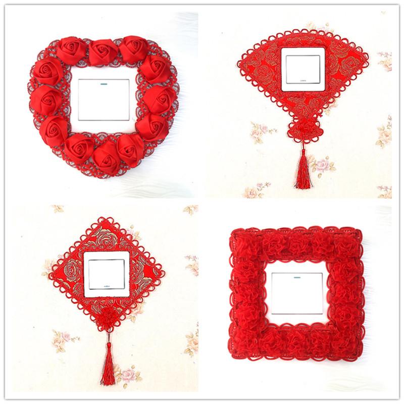 Switch Cloth Sticker Art Wall Sticker Socket Dust Protection Protective Sleeve Wedding Celebration New House Decoration Wedding Gift Bedroom Living Room