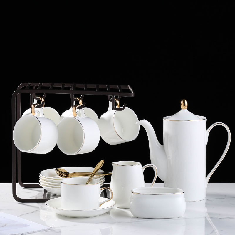 Nordic ceramic coffee cup and saucer set afternoon tea set small luxury black tea cup home coffee set