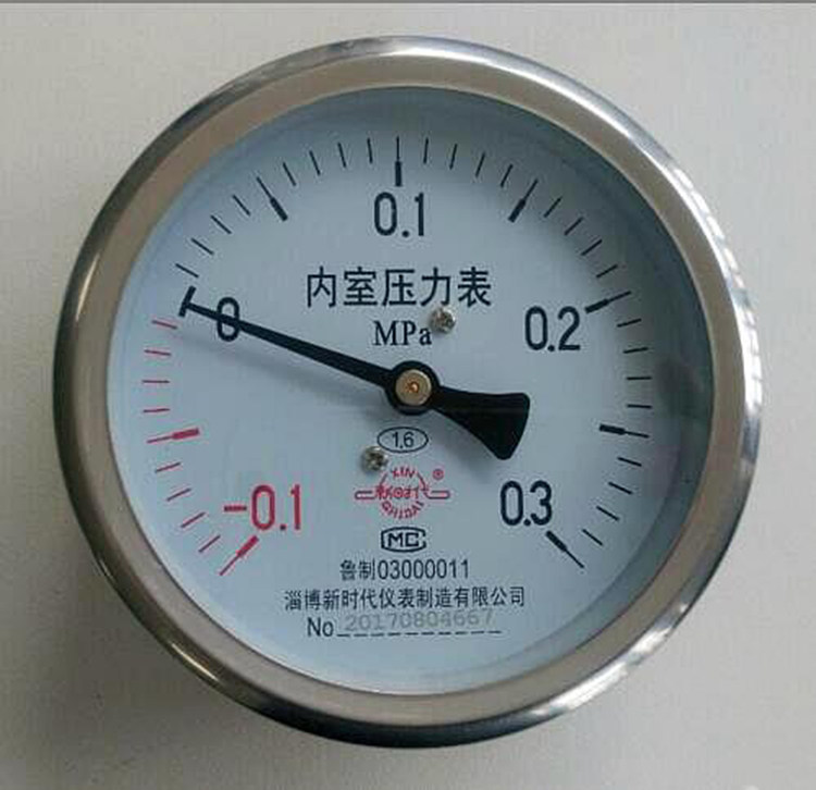 淄博新时代内室压力表-0.1-0.3MPa山东新华脉动真空灭菌器配件