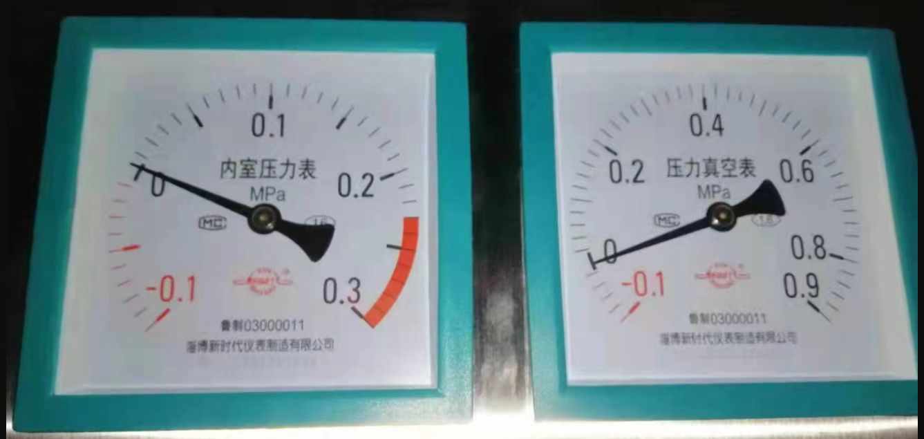 淄博新时代-0.1-0.3内室压力0-0.4夹套压力表-0.1-0.9压力真空表