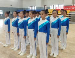 Primary and Secondary School Students Broadcast Gymnastic Competition Outfit Aerobics Group Gymnastics Performance Wear Kids Sports Meeting Performance Dancing Dress