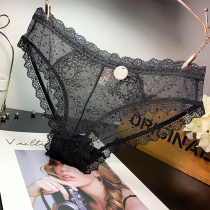 EMWZ underwear womens thin section sexy girl lace edge mesh cotton bottom crotch low waist ladies pant