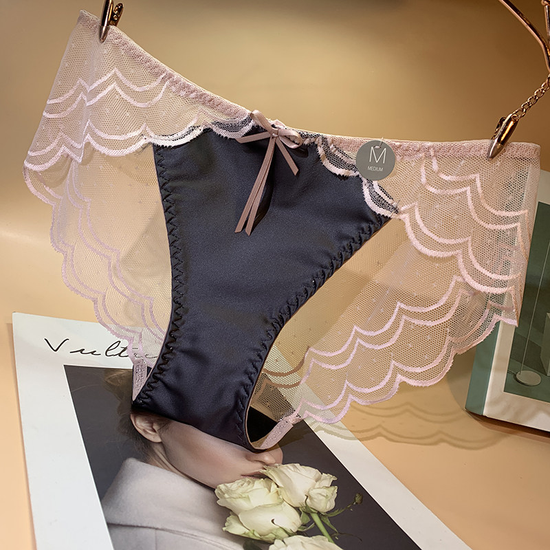 emwz light familiar style European and American sexy lace panties ladies low waist transparent young women temptation briefs