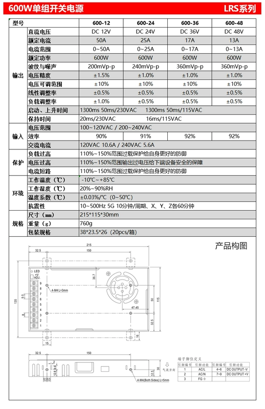 Mingwei 220 đến 12V24V DC 48V chuyển đổi nguồn điện LRS-50/100/150/350W biến áp Mingwei ứng dụng của máy biến áp bộ đổi nguồn 220v sang 110v 2000w