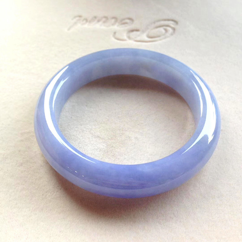 Natural Burmese old pit A cargo jade bracelet round bar size ice species floating flower violet jade bracelet jade bracelet