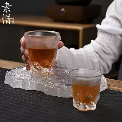 Suexi Liuli Yan Cup Master Cup Cup Single Cup portable high-end travel set glass tea cup set