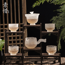 Su Xi ancient method glazed frozen burning six-piece set Household tea making cover bowl Teacup Fair cup Kung Fu tea set