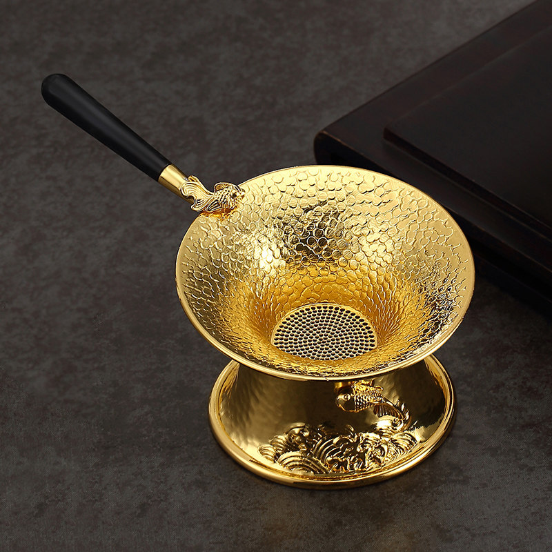 Pure copper tea leak net tea compartment tea filter kung fu tea set accessories tea filter creative tea maker Japanese style
