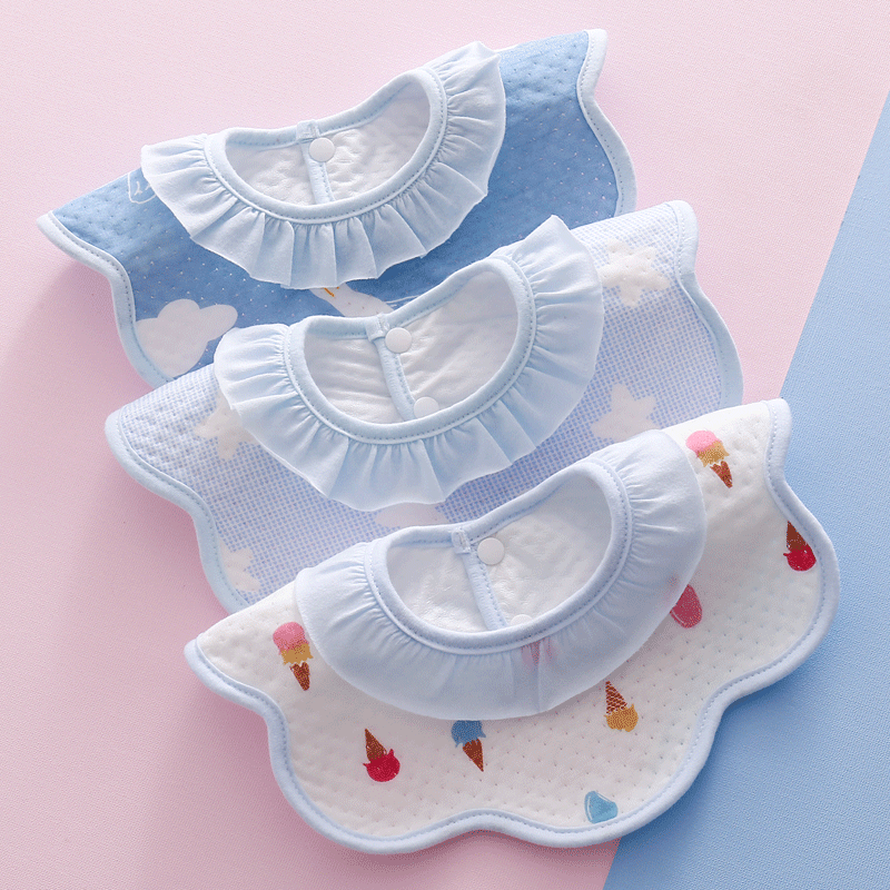 Bib baby girl super cute spat towel ring female baby waterproof and anti-spitting milk Princess Compartments Milk scarves scarf