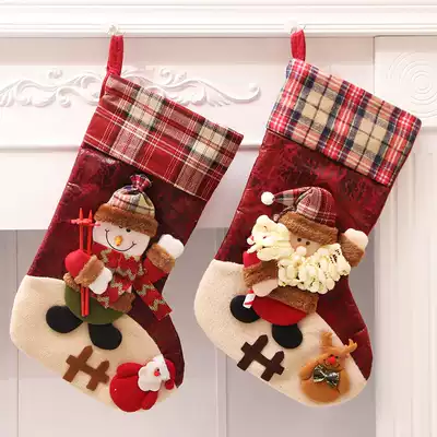 Christmas decorations, Christmas socks, pendants, Christmas dolls, old man, gift bags, Christmas tree decoration window arrangement