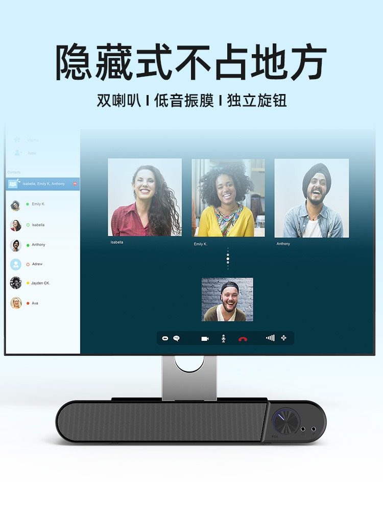 Computer Speakers Desktop Home-Use Small Speakers Wired Bluetooth Laptop Desktop All-In-One with Microphone Heavy Bass