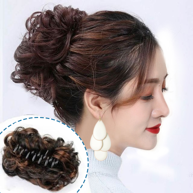 Hair ring pull flower girl short head flower disc hair large hair flower bud wig curler hair bag grasp clip hair ring hair clip fluffy woman