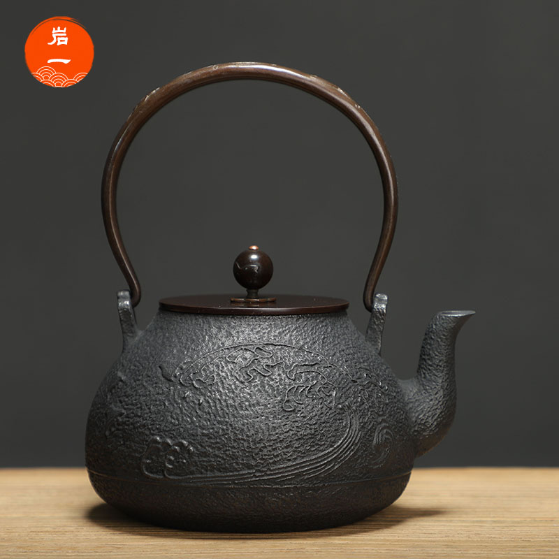 Iron pot cast iron teapot rock one boiling kettle Japanese original pure handmade bochidori old iron pot iron teapot