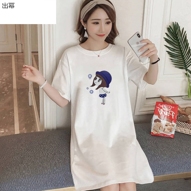 Mùa hè Hàn Quốc phiên bản của sinh viên loose-fitting bộ đồ ngủ cô gái mùa hè tay áo ngắn trong một bộ đồ ngủ lớn mã tươi có thể phim hoạt hình mòn.