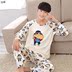 Mùa hè cotton mens đồ ngủ tuổi teen đồ ngủ dài tay quần mùa xuân và mùa thu mùa hè học sinh trung học tại nhà quần áo bộ. 