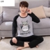 Mùa hè cotton mens đồ ngủ tuổi teen đồ ngủ dài tay quần mùa xuân và mùa thu mùa hè học sinh trung học tại nhà quần áo bộ. 