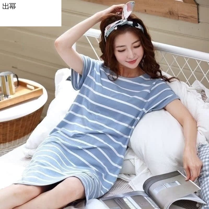 Đơn giản mùa xuân và mùa thu đồ ngủ trăm ngủ váy cô gái tắm jumpsuit mỏng chương trình mẹ và bìa mùa xuân con gái mùa hè chút chất béo.