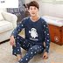 Mùa hè cotton mens đồ ngủ tuổi teen đồ ngủ dài tay quần mùa xuân và mùa thu mùa hè học sinh trung học tại nhà quần áo bộ. 