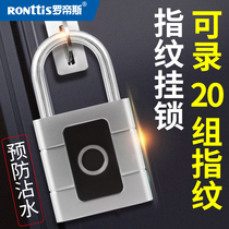 Rhodis fingerprint padlock lock Household cabinet Dormitory small cabinet door waterproof anti-rust lock door rain-proof lock