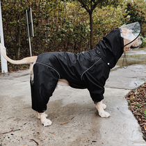 Dog dad’s homemade dog raincoat extra large dog poncho four-legged all-inclusive waterproof jacket for golden retriever Akita dogs in autumn and winter