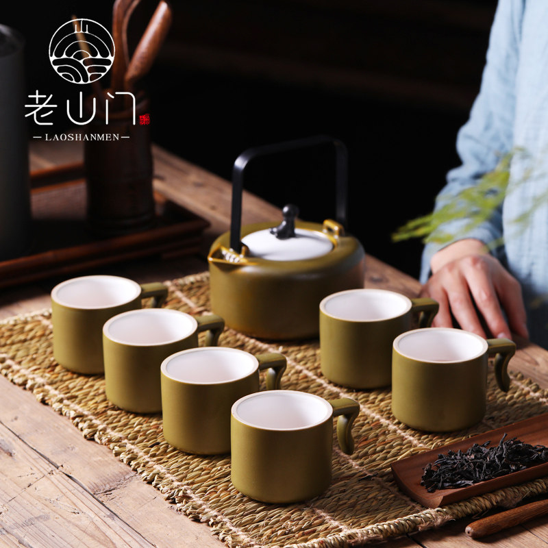 0.5L thickened and ironing matte glazed ceramic tea set Chinese creative gift for home Jingdezhen teapot tea cup