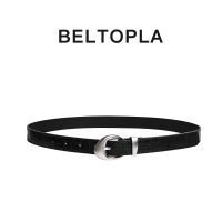 BELTOPLA Litchi pattern black niche thin belt for men and women versatile basic pants belt belt fashion accessories trendy