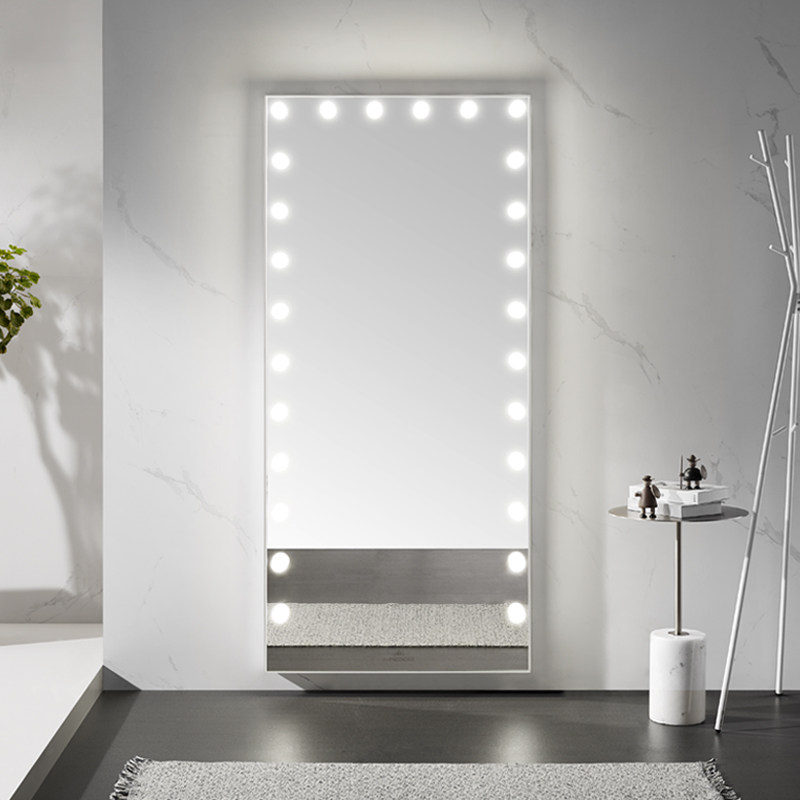 impressions Hollywood makeup mirror LED floor mirror dimming HD full-length mirror borderless dressing mirror