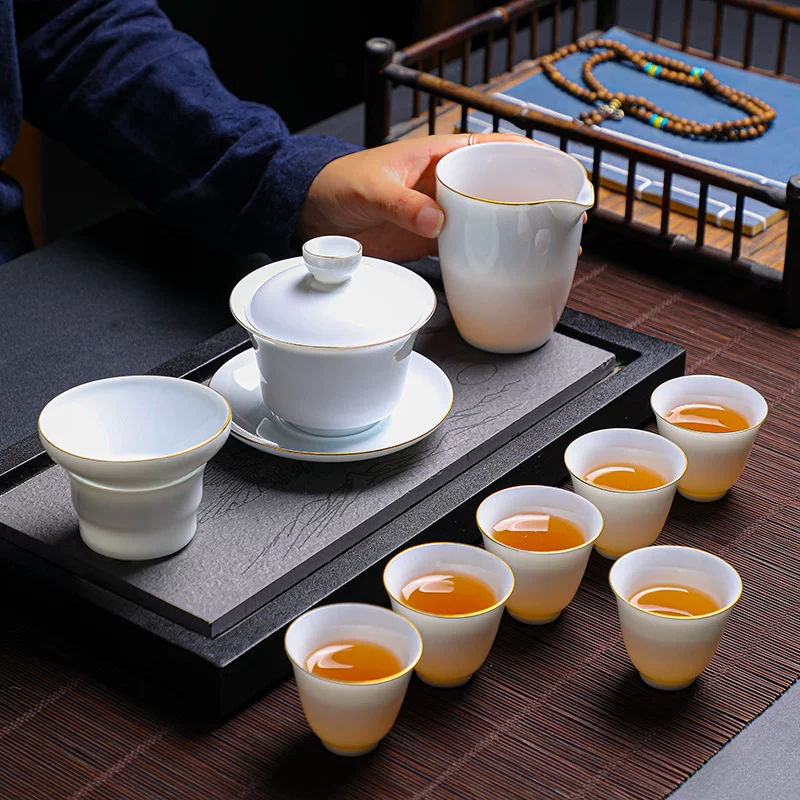Tea set, ceramic teapot, tea cup, simple and elegant design