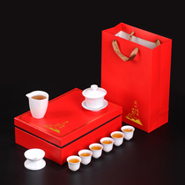 Comedian tea set Kung Fu tea set Ceramic tea cup set White porcelain set tea cup cover bowl Tea set custom logo