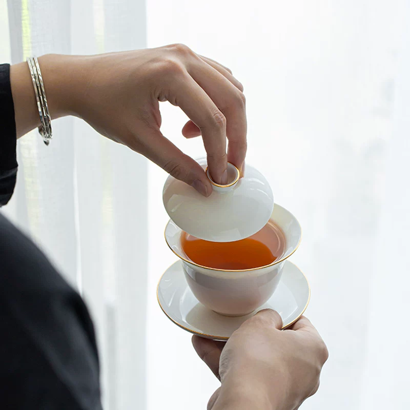 Tea set, ceramic teapot, tea cup, simple and elegant design