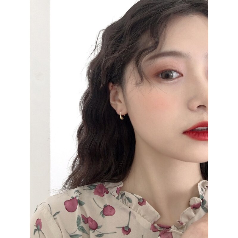Niche design s925 silver earrings female Korean temperament high-end cold style short hair personality earrings trendy earrings - Taobao