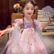 女童汉服连衣裙夏装2025新款网纱拼接设计感国风小女孩公主礼服裙
