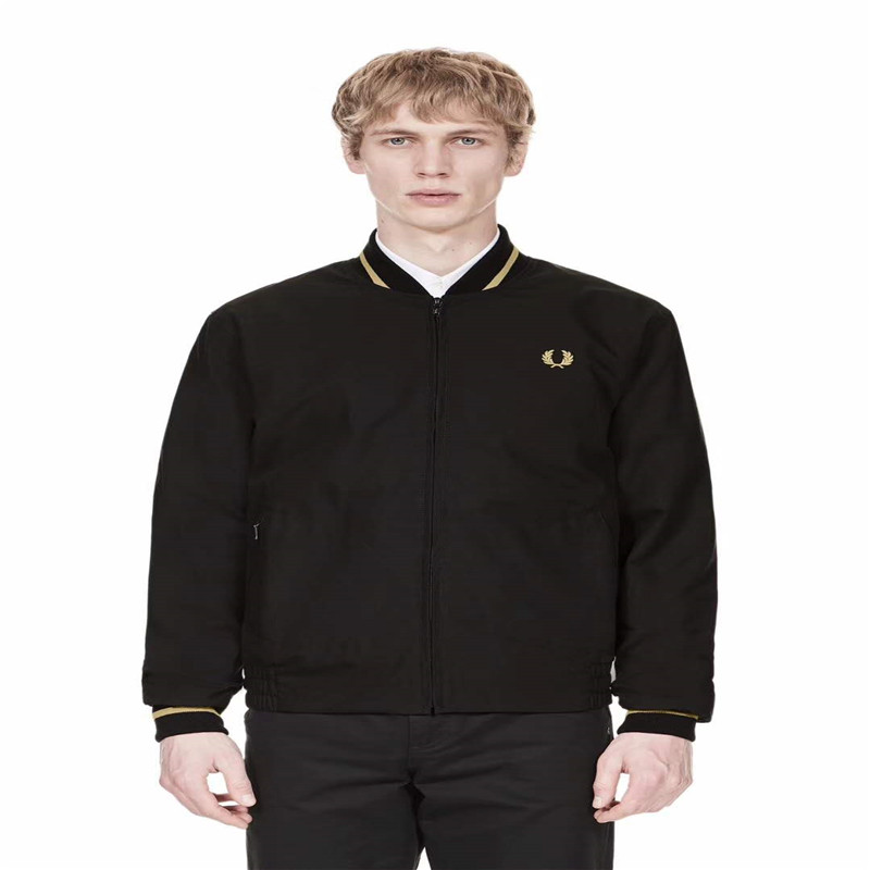 Black Gold & GoldFRED   PERRY Britain   Ear of Wheat men's wear fashion trend Color contrast leisure time Jacket loose coat 4 individual colour