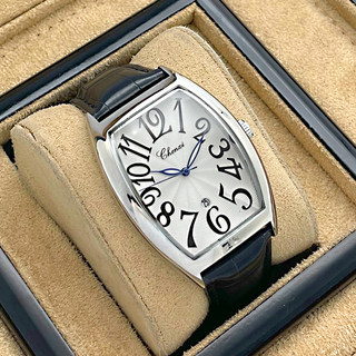 Fashionable Business Barrel-Shaped Watch for Male Students, Trendy, Simple, Casual, Quartz, Waterproof, Leather Strap, Luminous Men's Watch