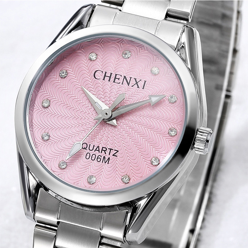CHENXI British niche simple style ladies watch women's temperament diamond-encrusted women's watch waterproof steel band quartz watch