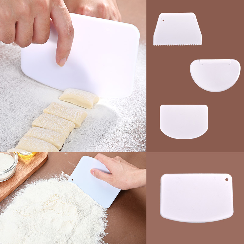 Xunte scraper baking household cake cream plastic cutting knife semi-circular sawtooth scraping panel sausage powder special scraper