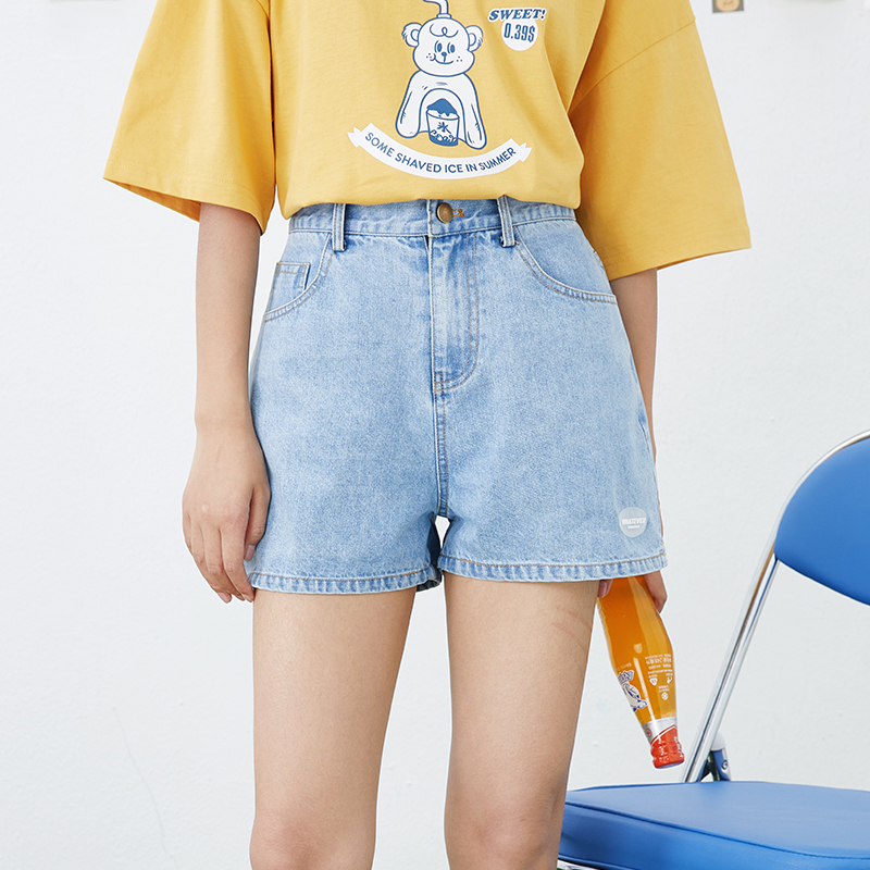 three quarter denim shorts