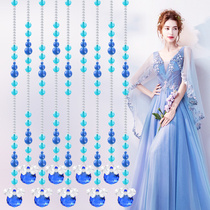Crystal bead curtain feng shui gourd guest restaurant partition curtain aisle bedroom home new door curtain free hole hanging curtain