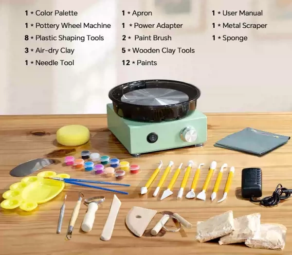 Ceramic Automatic Machine Mini Pottery Wheel Safe and Easy-To-Use Household Pottery Wheel Square Electric Clay Machine DIY for Children Ceramic Automatic Machine Mini Pottery Wheel Safe and Easy-To-Use Household Pottery Wheel Square Electric Clay Machine DIY for Children